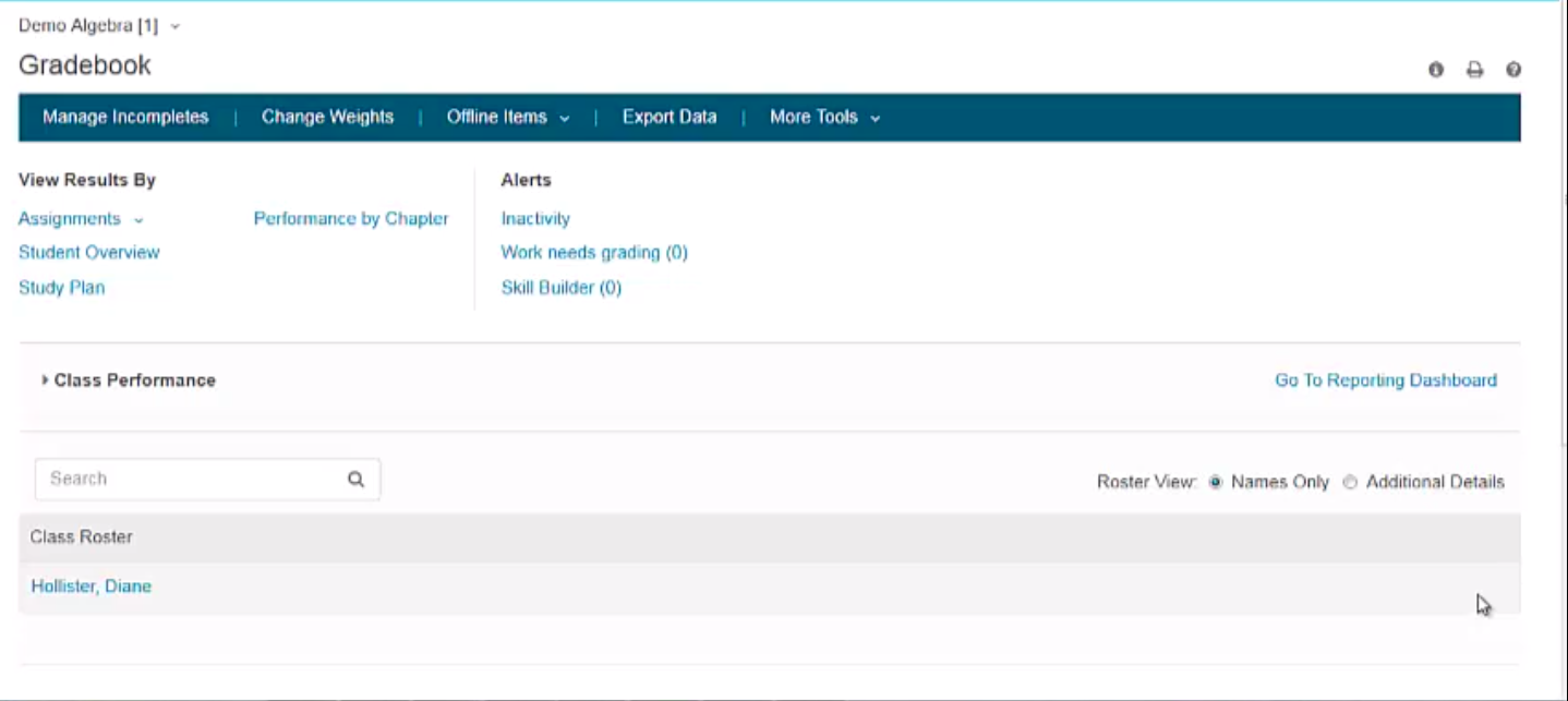 Viewing Individual Student Results